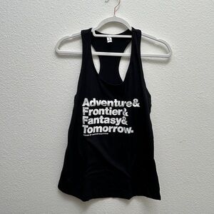 Disneyland Racerback Black Tank Top - Adventure & Frontier Print